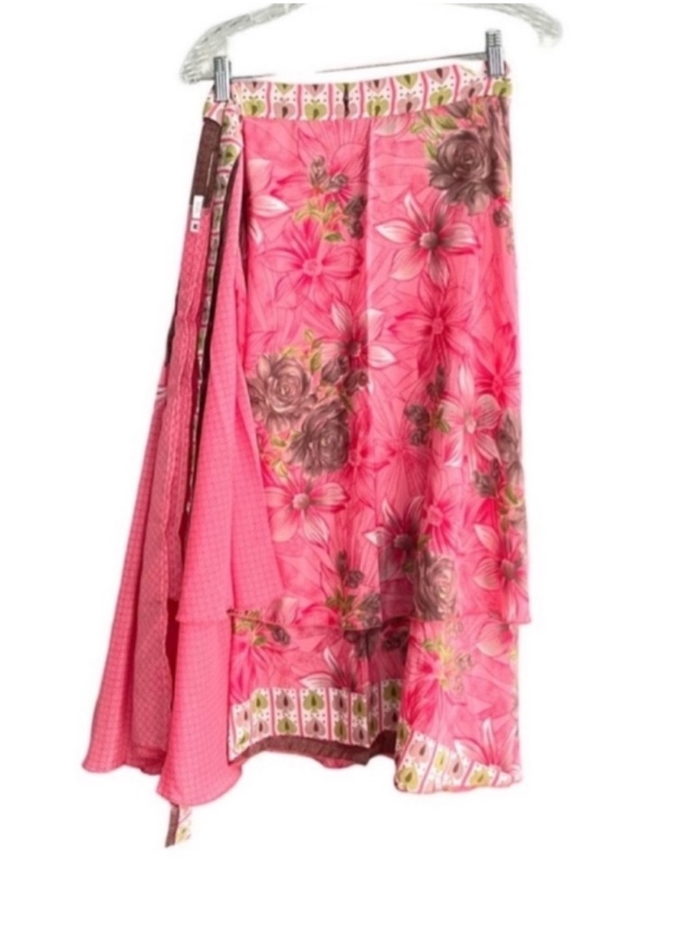 NEW Island Republic Pareo Swimsuit Coverup 80% Silk Pink Size M